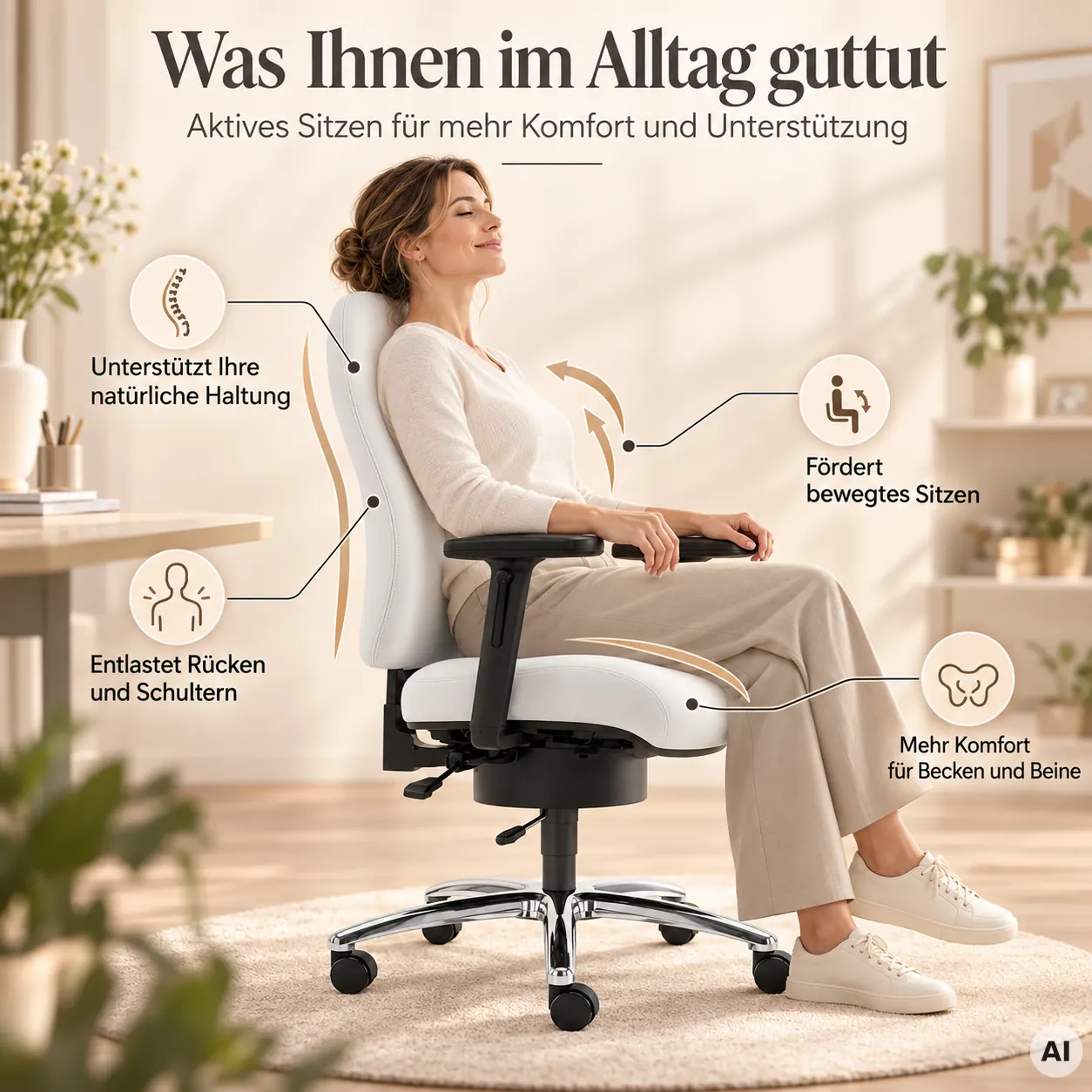 Lady SITWELL - Bequemer Bürostuhl für Frauen