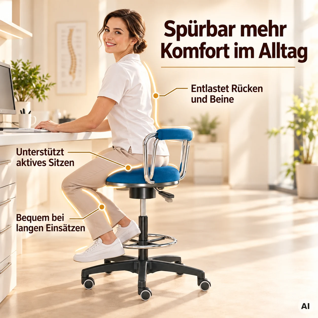 Labor 2 - Ergonomischer Hocker mit Fußring